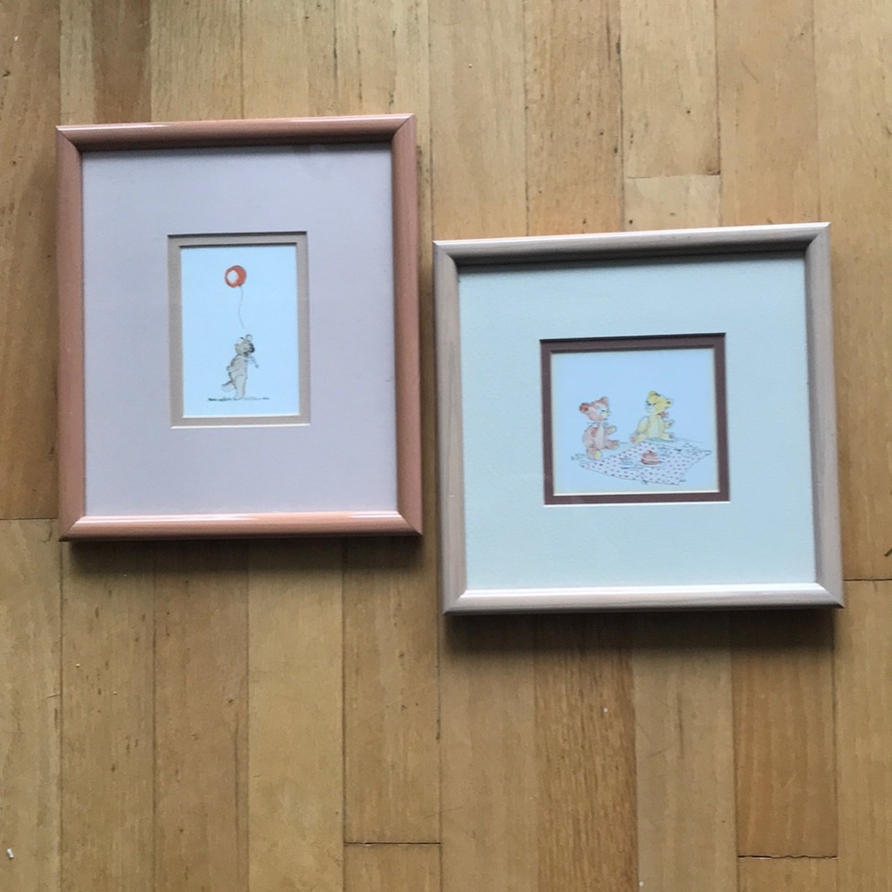 2 Adorable professionally framed child’s decor.
